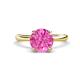 1 - Solina 2.63 ctw Round Created Pink Sapphire accented Lab Grown Diamond Hidden Halo Engagement Ring 