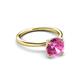 3 - Solina 2.63 ctw Round Created Pink Sapphire accented Lab Grown Diamond Hidden Halo Engagement Ring 