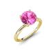 4 - Solina 2.63 ctw Round Created Pink Sapphire accented Lab Grown Diamond Hidden Halo Engagement Ring 