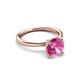 3 - Solina 2.63 ctw Round Created Pink Sapphire accented Lab Grown Diamond Hidden Halo Engagement Ring 