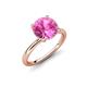 4 - Solina 2.63 ctw Round Created Pink Sapphire accented Lab Grown Diamond Hidden Halo Engagement Ring 