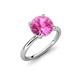 4 - Solina 2.63 ctw Round Created Pink Sapphire accented Lab Grown Diamond Hidden Halo Engagement Ring 