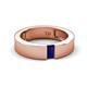 5 - Carter 0.30 ct Baguette Shape Blue Sapphire Men Wedding Band (5 mm) 