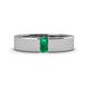 1 - Carter 0.25 ct Baguette Shape Emerald Men Wedding Band (5 mm) 