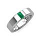 3 - Carter 0.25 ct Baguette Shape Emerald Men Wedding Band (5 mm) 