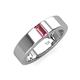 3 - Carter 0.30 ct Baguette Shape Pink Tourmaline Men Wedding Band (5 mm) 