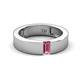5 - Carter 0.30 ct Baguette Shape Pink Tourmaline Men Wedding Band (5 mm) 