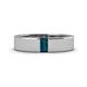 1 - Carter 0.30 ct Baguette Shape London Blue Topaz Men Wedding Band (5 mm) 