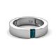 5 - Carter 0.30 ct Baguette Shape London Blue Topaz Men Wedding Band (5 mm) 