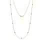 1 - Adia (9 Stn/2mm) Green Garnet on Cable Necklace 