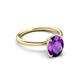 3 - Solina 2.11 ctw Oval Shape Amethyst accented Lab Grown Diamond Hidden Halo Engagement Ring 
