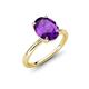 4 - Solina 2.11 ctw Oval Shape Amethyst accented Lab Grown Diamond Hidden Halo Engagement Ring 