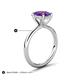 5 - Solina 2.11 ctw Oval Shape Amethyst accented Lab Grown Diamond Hidden Halo Engagement Ring 