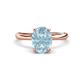 1 - Solina 1.86 ctw Oval Shape Aquamarine accented Lab Grown Diamond Hidden Halo Engagement Ring 