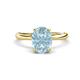 1 - Solina 1.86 ctw Oval Shape Aquamarine accented Lab Grown Diamond Hidden Halo Engagement Ring 