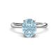 1 - Solina 1.86 ctw Oval Shape Aquamarine accented Lab Grown Diamond Hidden Halo Engagement Ring 