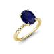 4 - Solina 2.61 ctw Oval Shape Created Blue Sapphire accented Lab Grown Diamond Hidden Halo Engagement Ring 
