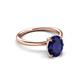 3 - Solina 2.61 ctw Oval Shape Created Blue Sapphire accented Lab Grown Diamond Hidden Halo Engagement Ring 