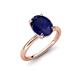 4 - Solina 2.61 ctw Oval Shape Created Blue Sapphire accented Lab Grown Diamond Hidden Halo Engagement Ring 