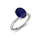 4 - Solina 2.31 ctw Oval Shape Blue Sapphire accented Lab Grown Diamond Hidden Halo Engagement Ring 