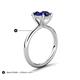 5 - Solina 2.31 ctw Oval Shape Blue Sapphire accented Lab Grown Diamond Hidden Halo Engagement Ring 