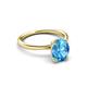 3 - Solina 2.61 ctw Oval Shape Blue Topaz accented Lab Grown Diamond Hidden Halo Engagement Ring 