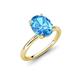 4 - Solina 2.61 ctw Oval Shape Blue Topaz accented Lab Grown Diamond Hidden Halo Engagement Ring 