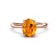 1 - Solina 1.81 ctw Oval Shape Citrine accented Lab Grown Diamond Hidden Halo Engagement Ring 