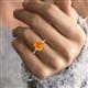 2 - Solina 1.81 ctw Oval Shape Citrine accented Lab Grown Diamond Hidden Halo Engagement Ring 