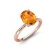 4 - Solina 1.81 ctw Oval Shape Citrine accented Lab Grown Diamond Hidden Halo Engagement Ring 