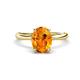 1 - Solina 1.81 ctw Oval Shape Citrine accented Lab Grown Diamond Hidden Halo Engagement Ring 