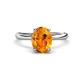 1 - Solina 1.81 ctw Oval Shape Citrine accented Lab Grown Diamond Hidden Halo Engagement Ring 