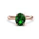 1 - Solina 2.01 ctw Oval Shape Created Emerald accented Lab Grown Diamond Hidden Halo Engagement Ring 