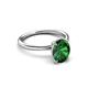 3 - Solina 2.01 ctw Oval Shape Created Emerald accented Lab Grown Diamond Hidden Halo Engagement Ring 