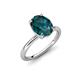 4 - Solina 2.36 ctw Oval Shape London Blue Topaz accented Lab Grown Diamond Hidden Halo Engagement Ring 