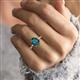 2 - Solina 2.36 ctw Oval Shape London Blue Topaz accented Lab Grown Diamond Hidden Halo Engagement Ring 