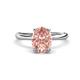 1 - Solina 1.76 ctw Oval Shape Morganite accented Lab Grown Diamond Hidden Halo Engagement Ring 