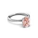 3 - Solina 1.76 ctw Oval Shape Morganite accented Lab Grown Diamond Hidden Halo Engagement Ring 