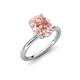 4 - Solina 1.76 ctw Oval Shape Morganite accented Lab Grown Diamond Hidden Halo Engagement Ring 