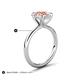 5 - Solina 1.76 ctw Oval Shape Morganite accented Lab Grown Diamond Hidden Halo Engagement Ring 