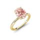 4 - Solina 1.76 ctw Oval Shape Morganite accented Lab Grown Diamond Hidden Halo Engagement Ring 