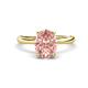 1 - Solina 1.76 ctw Oval Shape Morganite accented Lab Grown Diamond Hidden Halo Engagement Ring 