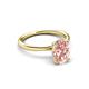 3 - Solina 1.76 ctw Oval Shape Morganite accented Lab Grown Diamond Hidden Halo Engagement Ring 