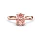 1 - Solina 1.76 ctw Oval Shape Morganite accented Lab Grown Diamond Hidden Halo Engagement Ring 