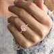 2 - Solina 1.76 ctw Oval Shape Morganite accented Lab Grown Diamond Hidden Halo Engagement Ring 