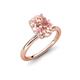 4 - Solina 1.76 ctw Oval Shape Morganite accented Lab Grown Diamond Hidden Halo Engagement Ring 