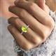 2 - Solina 2.11 ctw Oval Shape Peridot accented Lab Grown Diamond Hidden Halo Engagement Ring 