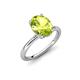 4 - Solina 2.11 ctw Oval Shape Peridot accented Lab Grown Diamond Hidden Halo Engagement Ring 
