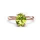 1 - Solina 2.11 ctw Oval Shape Peridot accented Lab Grown Diamond Hidden Halo Engagement Ring 
