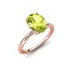 4 - Solina 2.11 ctw Oval Shape Peridot accented Lab Grown Diamond Hidden Halo Engagement Ring 